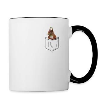 Eichhörnchen in der Tasche Süß - Tasse zweifarbig - Weiß/Schwarz - Rechts
