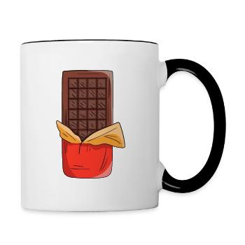 Chocolate bar chocolate bar chocolate gift - Contrasting Mug - white/black - Right