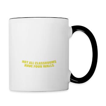 Campen Zelt Wald Natur Schule Lernen Geschenk - Tasse zweifarbig - Weiß/Schwarz - Rechts