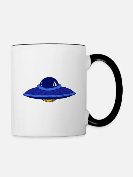 Ufo - Tasse zweifarbig - Weiß/Schwarz
