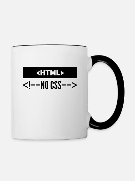 HTML Kein CSS - Tasse zweifarbig - Weiß/Schwarz