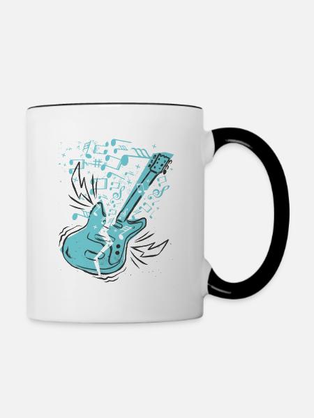 Musik Gitarre - Tasse zweifarbig - Weiß/Schwarz