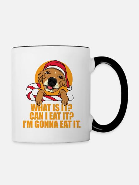Weihnachtshund Weihnachten Hunde Geschenk - Tasse zweifarbig - Weiß/Schwarz