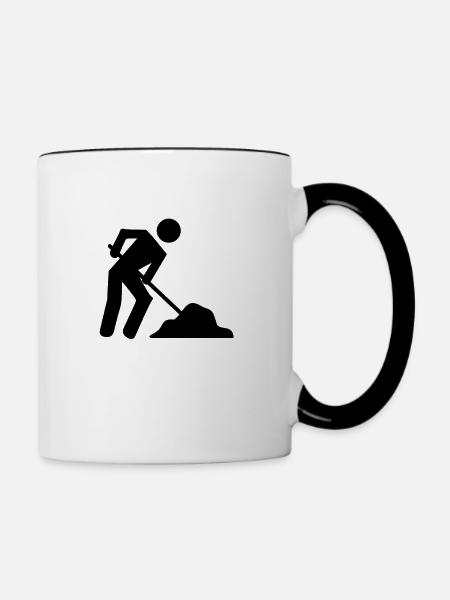 Bauarbeiter - Tasse zweifarbig - Weiß/Schwarz