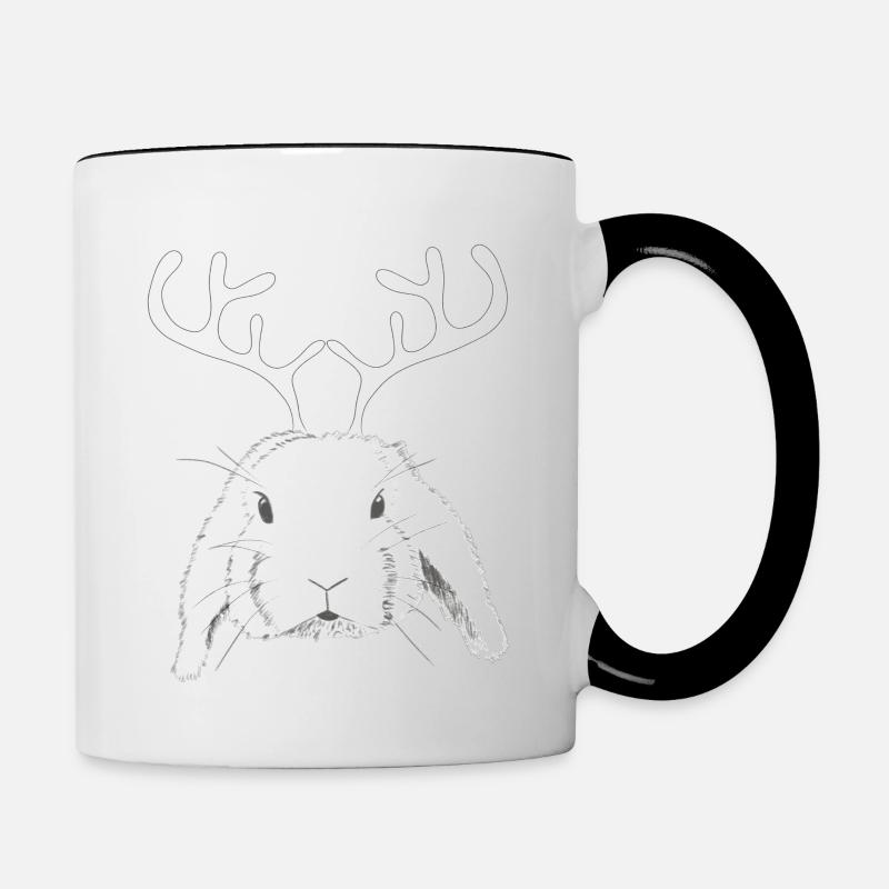 Reindeer Ram Rabbit - Contrasting Mug - white/black