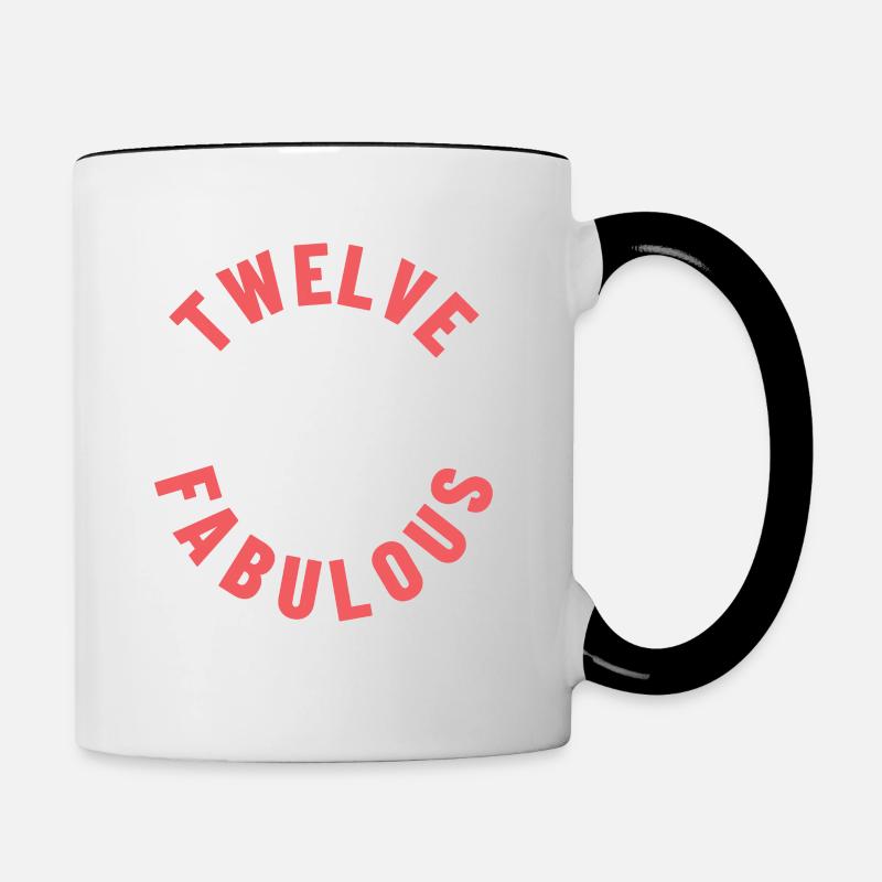 12e anniversaire cadeau 12 ans 12 ans - Mug contrasté - blanc/noir