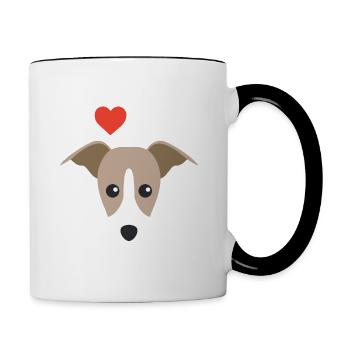 I Love My Dog Poison Cadeaux Lévriers Italiens - Mug contrasté - blanc/noir - Droite