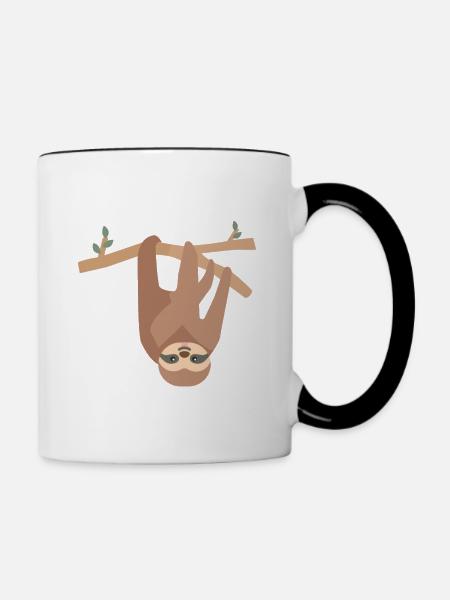Faultier - Tasse zweifarbig - Weiß/Schwarz