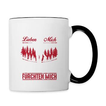 Lumberjack forester Woodman wood gift - Contrasting Mug - white/black - Right