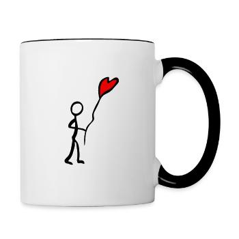 Love Balloon - Mug contrasté - blanc/noir - Droite