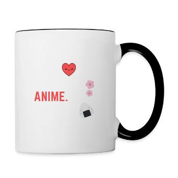 Eat Sleep Anime Repeat idée cadeau pour Otaku - Mug contrasté - blanc/noir - Droite