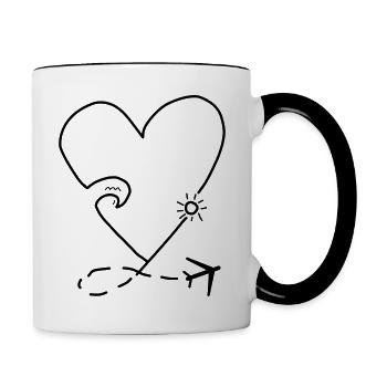 Travel - Tasse zweifarbig - Weiß/Schwarz - Rechts