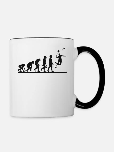 Badminton Badmintonspieler Evolution - Tasse zweifarbig - Weiß/Schwarz