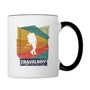 Abschiedsgeschenk Reise Retro Thailand Geschenk - Tasse zweifarbig - Weiß/Schwarz - Rechts