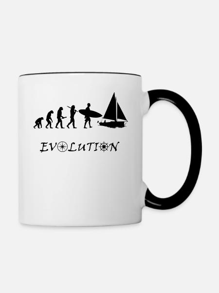 schwarze Evolution - Tasse zweifarbig - Weiß/Schwarz