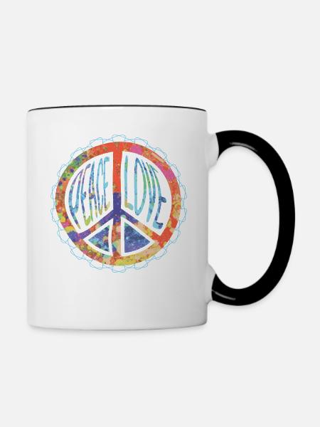 Peacezeichen Harmonie - Tasse zweifarbig - Weiß/Schwarz