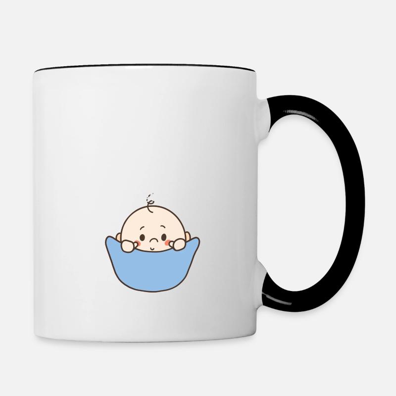 Annonce grossesse devenir mère - Mug contrasté - blanc/noir