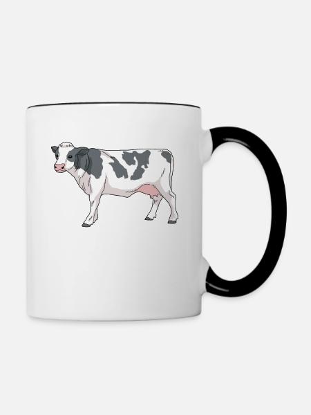 Comic Kuh mit flecken - Tasse zweifarbig - Weiß/Schwarz
