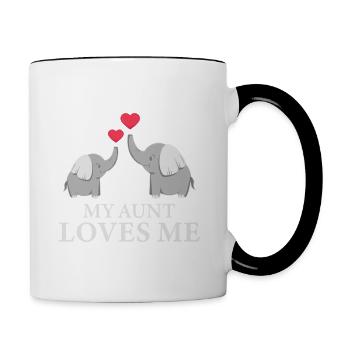 My Best Aunt Loves Me Gute Nephew und Elefant Fan - Tasse zweifarbig - Weiß/Schwarz - Rechts
