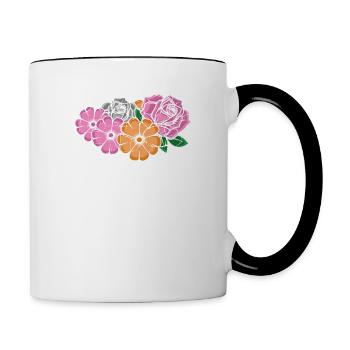 Les droits des femmes sont des droits humains - Mug contrasté - blanc/noir - Droite