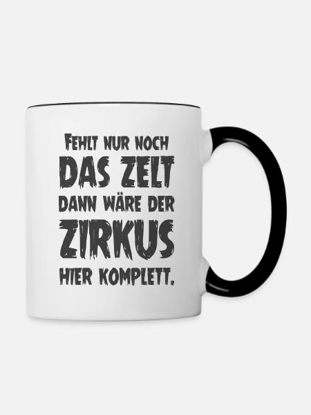 Zirkus Lustig - Tasse zweifarbig - Weiß/Schwarz