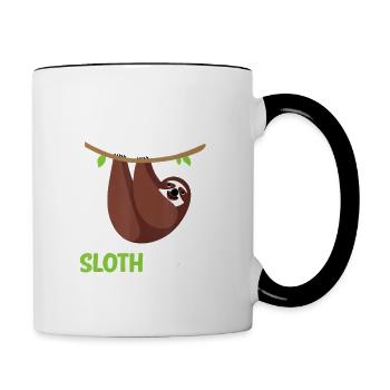 Im Not Slow Im Just Sloth Speed Sloths Sloth Lazy - Mug contrasté - blanc/noir - Droite