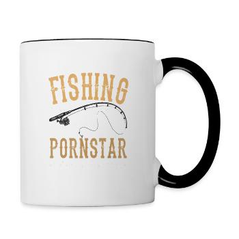 Fishing Slogan Fishing Saved Me Fisherman Funny Fish - Contrasting Mug - white/black - Right