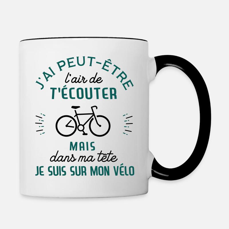 dans me tete velo - Mug contrasté - blanc/noir