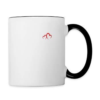 Mikrofon Herzschlag Musiker Sänger Sänger Dad Tee - Tasse zweifarbig - Weiß/Schwarz - Rechts