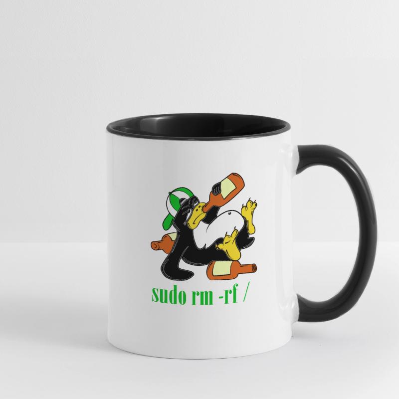 Linux Pinguin Sudo Admin Lustig Informatik PC Nerd Tasse zweifarbig