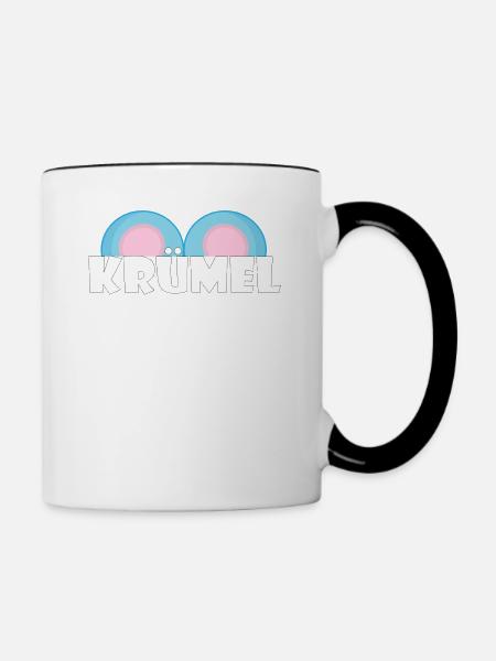 Kosename Krümel Geschenkidee - Tasse zweifarbig - Weiß/Schwarz