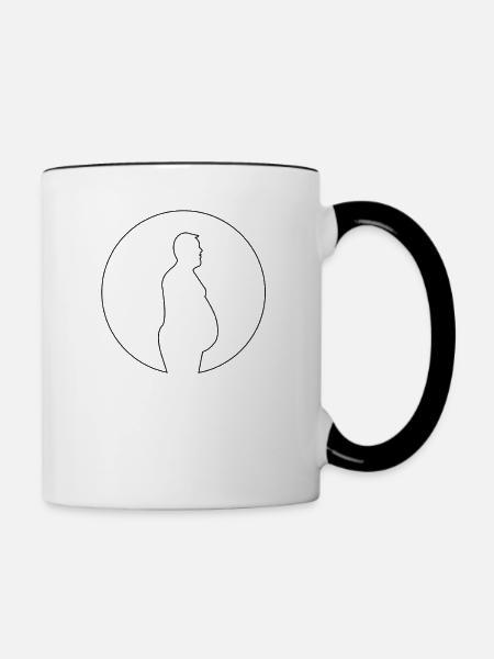 Bauch - Tasse zweifarbig - Weiß/Schwarz