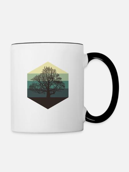 Baum - Tasse zweifarbig - Weiß/Schwarz
