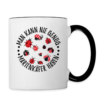 Marienkäfer Flügel Marienkäferflügel Maikäfer - Tasse zweifarbig - Weiß/Schwarz - Rechts