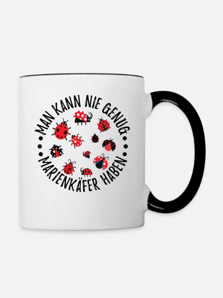 Marienkäfer Flügel Marienkäferflügel Maikäfer - Tasse zweifarbig - Weiß/Schwarz