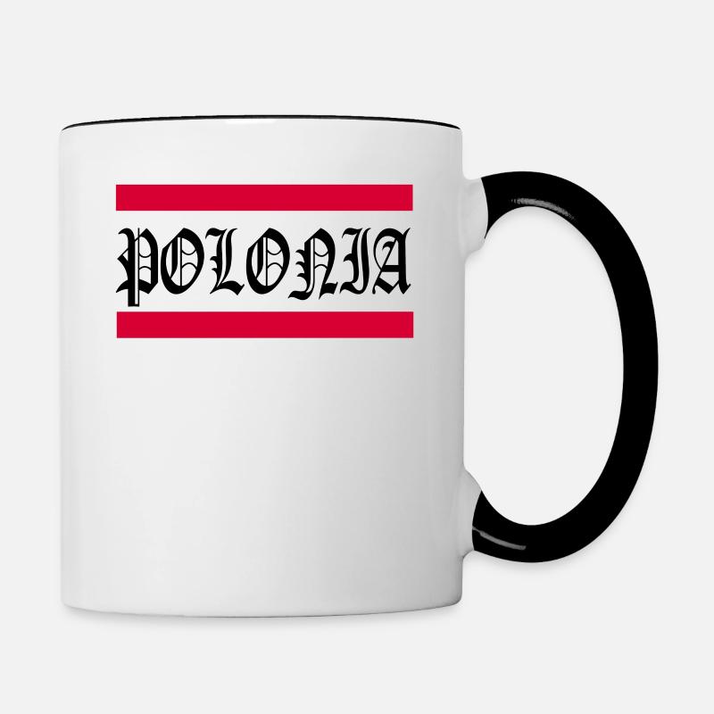 Pologne Drapeau Polonais Varsovie Pole - Mug contrasté - blanc/noir