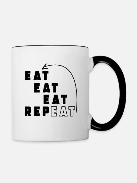 Essen - Tasse zweifarbig - Weiß/Schwarz
