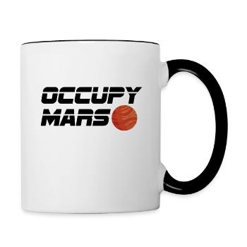 Occuper le cadeau d'astronomie de voyage spatial de Mars - Mug contrasté - blanc/noir - Droite