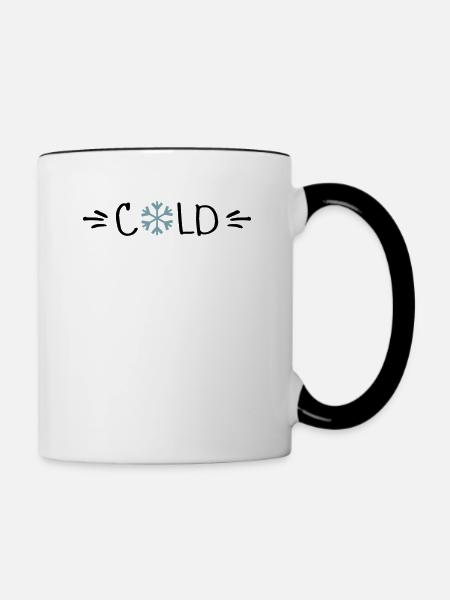 kalt - Tasse zweifarbig - Weiß/Schwarz