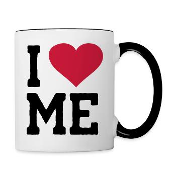 I Love me - Tasse zweifarbig - Weiß/Schwarz - Rechts