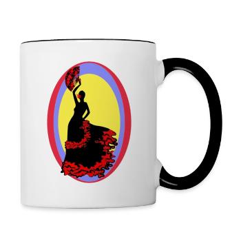 Dama flamenca - Contrasting Mug - white/black - Right
