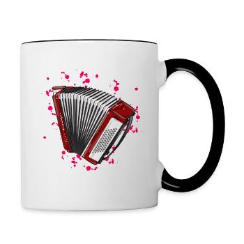 Akkordeon - Tasse zweifarbig - Weiß/Schwarz - Rechts