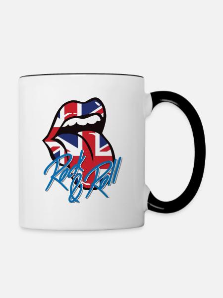 Rock and Roll - Tasse zweifarbig - Weiß/Schwarz