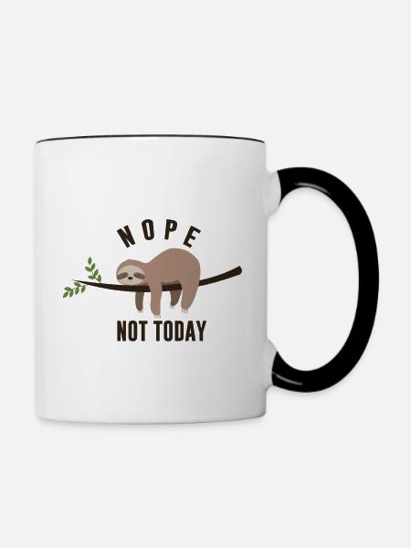 Keep Calm And Sloth On - Tasse zweifarbig - Weiß/Schwarz