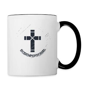 God's ground staff pastor gifts church - Contrasting Mug - white/black - Right