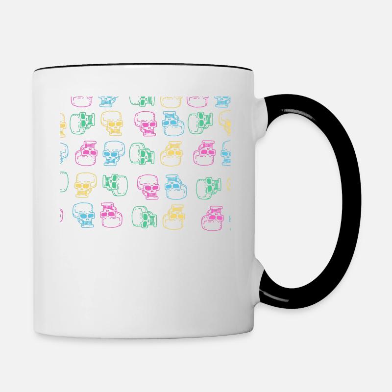 La techno est mon cadeau de conception de crâne de culture - Mug contrasté - blanc/noir