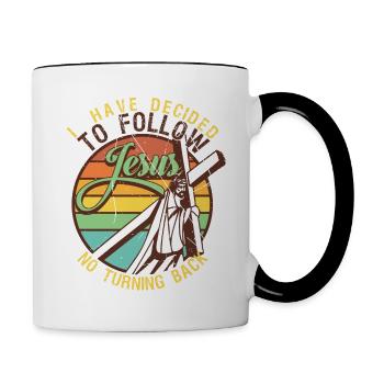 Cool Christian Religiöser Glaube Jesus Bibelvers - Tasse zweifarbig - Weiß/Schwarz - Rechts