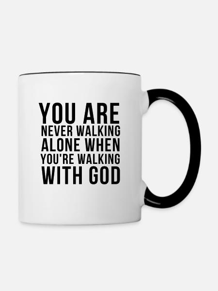 Vertraue auf Gott - Tasse zweifarbig - Weiß/Schwarz