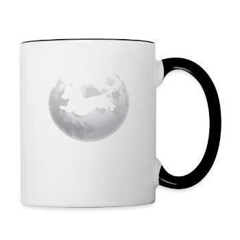 Retro Dachshund Dachshund Dog Silhouette Moon - Contrasting Mug - white/black - Right