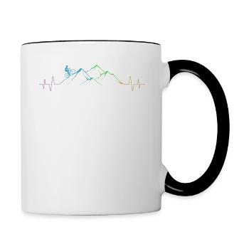 Vélo de montagne sur un vélo de montagne à Berlin - Mug contrasté - blanc/noir - Droite